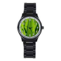 Grass Sport Metal Watch (black) by Siebenhuehner