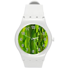 Green Bubbles  Plastic Sport Watch (medium)