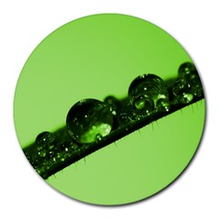 Green Drops 8  Mouse Pad (round)