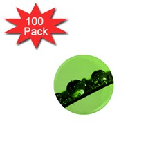 Green Drops 1  Mini Button Magnet (100 Pack)