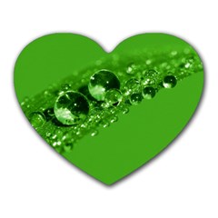 Green Drops Mouse Pad (heart)