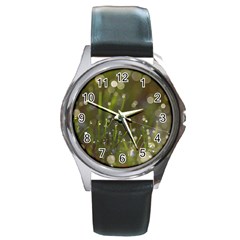 Waterdrops Round Metal Watch (silver Rim)