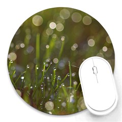 Waterdrops 8  Mouse Pad (round) by Siebenhuehner