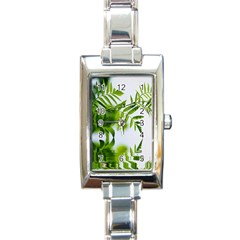 Leafs With Waterreflection Rectangular Italian Charm Watch by Siebenhuehner