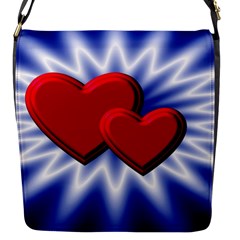 Love Flap Closure Messenger Bag (small) by Siebenhuehner