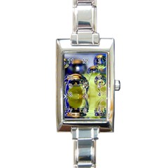 Marble Rectangular Italian Charm Watch by Siebenhuehner