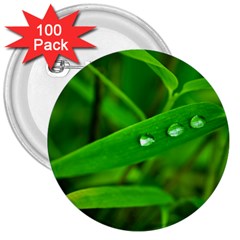 Bamboo Leaf With Drops 3  Button (100 Pack)