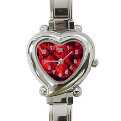 Red Bubbles Heart Italian Charm Watch  by Siebenhuehner