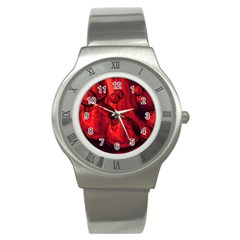 Red Bubbles Stainless Steel Watch (unisex) by Siebenhuehner