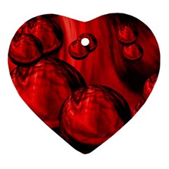 Red Bubbles Heart Ornament (two Sides) by Siebenhuehner