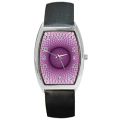Spirograph Tonneau Leather Watch by Siebenhuehner