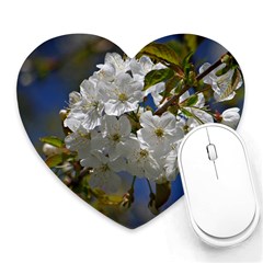 Cherry Blossom Mouse Pad (heart) by Siebenhuehner