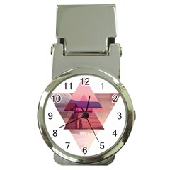 Triangles Money Clip With Watch