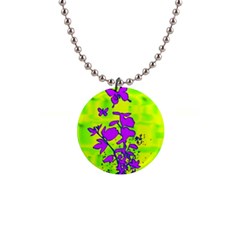 Butterfly Green Button Necklace