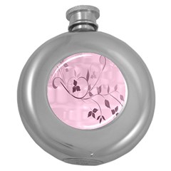 Floral Purple Hip Flask (round)