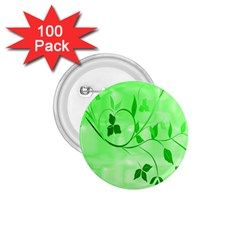 Floral Green 1 75  Button (100 Pack)