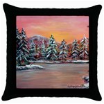  Jane s Winter Sunset   by Ave Hurley of ArtRevu ~ Throw Pillow Case (Black) Front