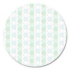 Allover Graphic Soft Aqua Magnet 5  (round)