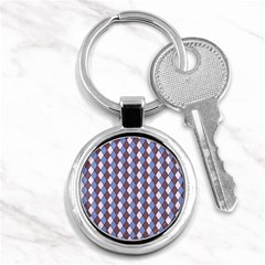 Allover Graphic Blue Brown Key Chain (round)