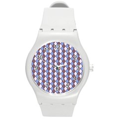 Allover Graphic Blue Brown Plastic Sport Watch (medium) by ImpressiveMoments