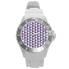 Allover Graphic Blue Brown Plastic Sport Watch (large) by ImpressiveMoments