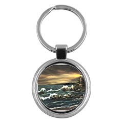  bridget s Lighthouse   By Ave Hurley Of Artrevu   Key Chain (round) by ArtRave2