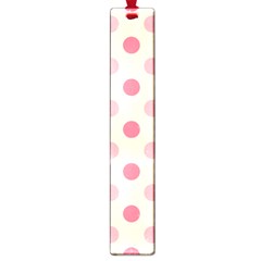 Pale Pink Polka Dots Large Bookmark by Colorfulart23