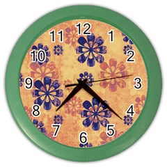 Funky Floral Art Wall Clock (color)