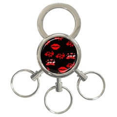 Love Red Hearts Love Flowers Art 3-ring Key Chain by Colorfulart23