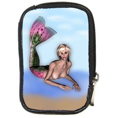 Mermaid On The Beach Compact Camera Leather Case by goldenjackal