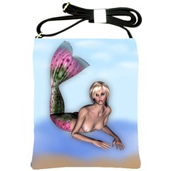 Mermaid On The Beach Shoulder Sling Bag by goldenjackal