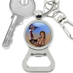 Mermaid On The Beach  Bottle Opener Key Chain Front