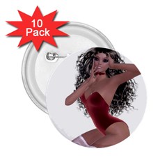 Miss Bunny In Red Lingerie 2 25  Button (10 Pack) by goldenjackal