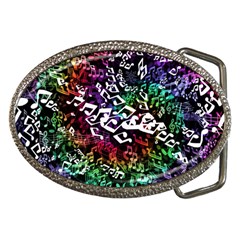 Urock Musicians Twisted Rainbow Notes  Belt Buckle (oval)