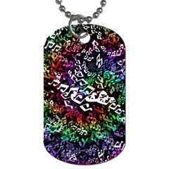 Urock Musicians Twisted Rainbow Notes  Dog Tag (two-sided)  by UROCKtheWorldDesign