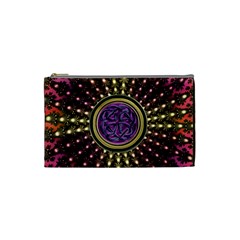 Hot Radiant Fractal Celtic Knot Cosmetic Bag (small) by UROCKtheWorldDesign