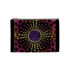 Hot Radiant Fractal Celtic Knot Cosmetic Bag (medium) by UROCKtheWorldDesign