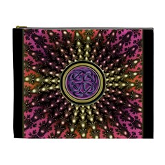 Hot Radiant Fractal Celtic Knot Cosmetic Bag (xl) by UROCKtheWorldDesign