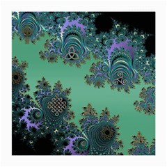 Celtic Symbolic Fractal Design In Green Glasses Cloth (medium) by UROCKtheWorldDesign