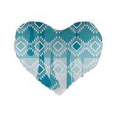 Water Color Knitted 16  Premium Heart Shape Cushion 