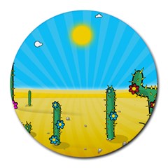 Cactus 8  Mouse Pad (round) by NickGreenaway