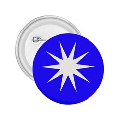 Deep Blue And White Star 2 25  Button