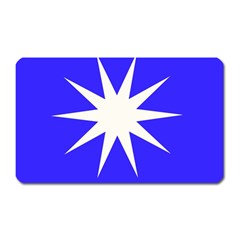 Deep Blue And White Star Magnet (rectangular) by Colorfulart23