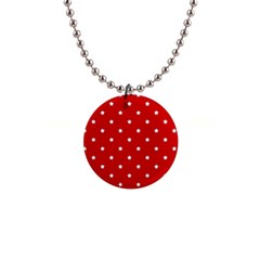 White Stars On Red Button Necklace by StuffOrSomething