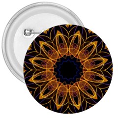 Yellow Purple Lotus Mandala 3  Button