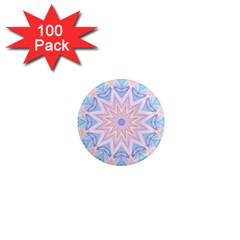 Soft Rainbow Star Mandala 1  Mini Button Magnet (100 Pack) by Zandiepants