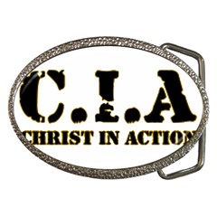 Christ In Action C I A Belt Buckle (oval) by Cshirts