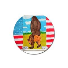 Big Foot,bison U,s,a, Flag Magnet 3  (round) by creationtruth