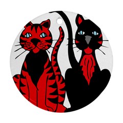 Cool Cats Round Ornament (two Sides) by StuffOrSomething