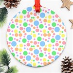 Pastel Bubbles Round Ornament Front